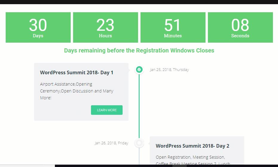 Elementor Essential Addons Countdown Content timeline