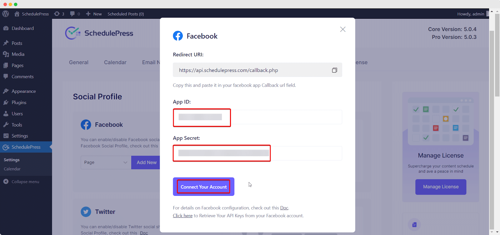 share wordpress blog