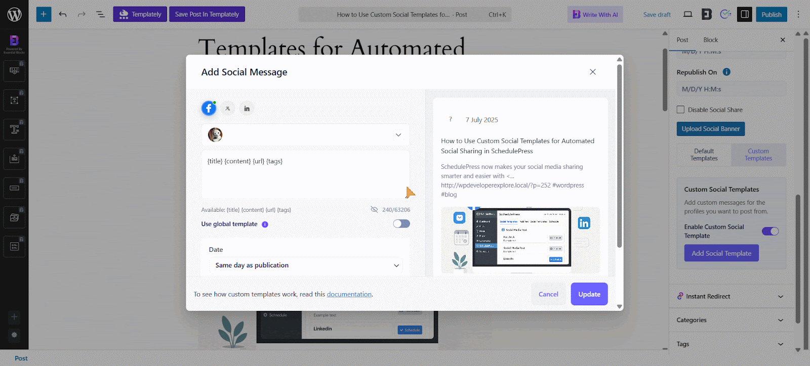 share wordpress blog