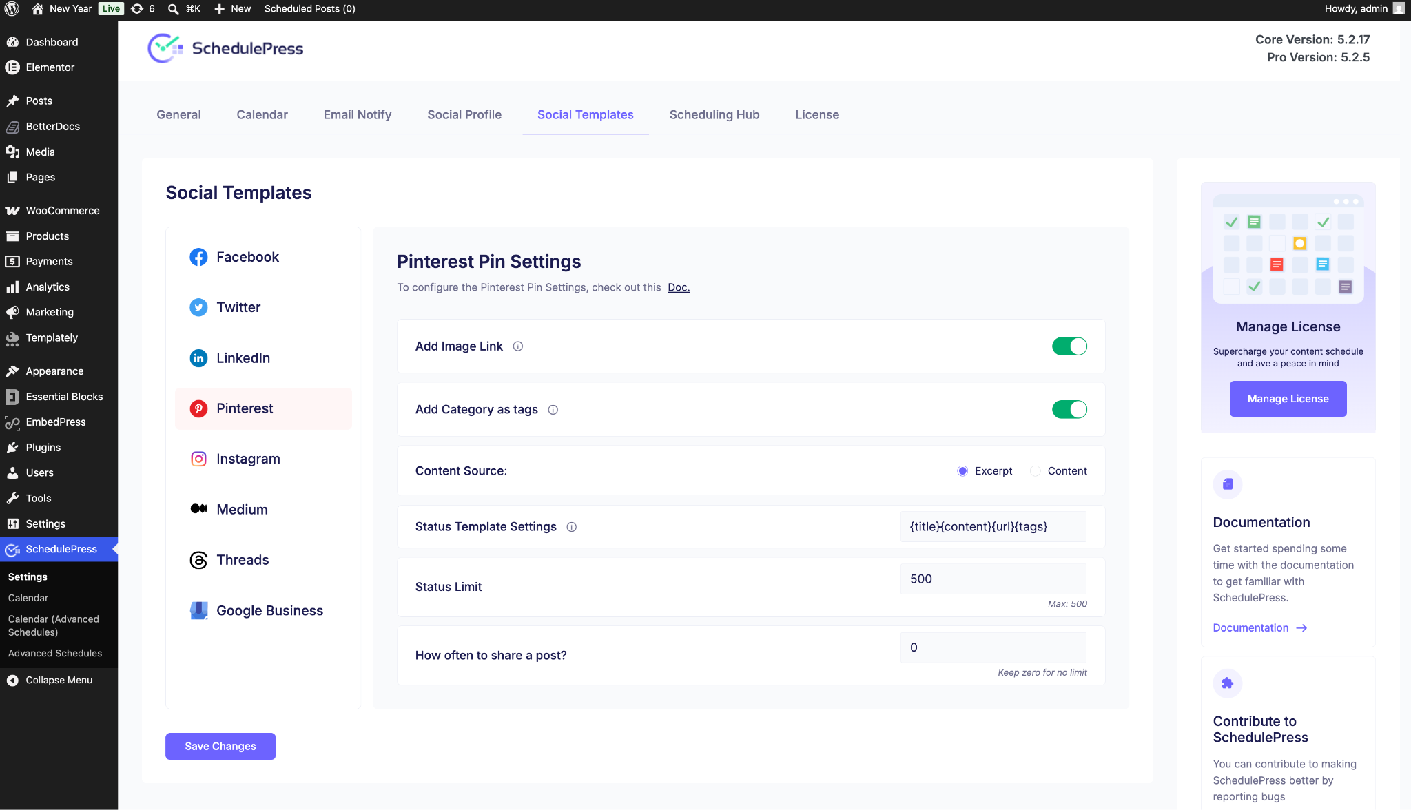 WordPress blog on Pinterest