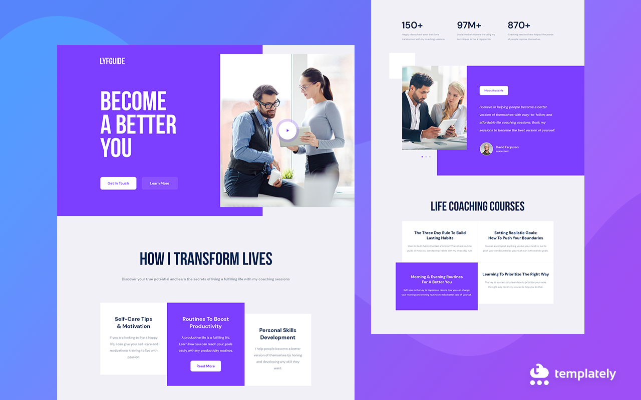 How To Create Your Own Life Coach Website Using Free WordPress Template [In  2 Minutes]