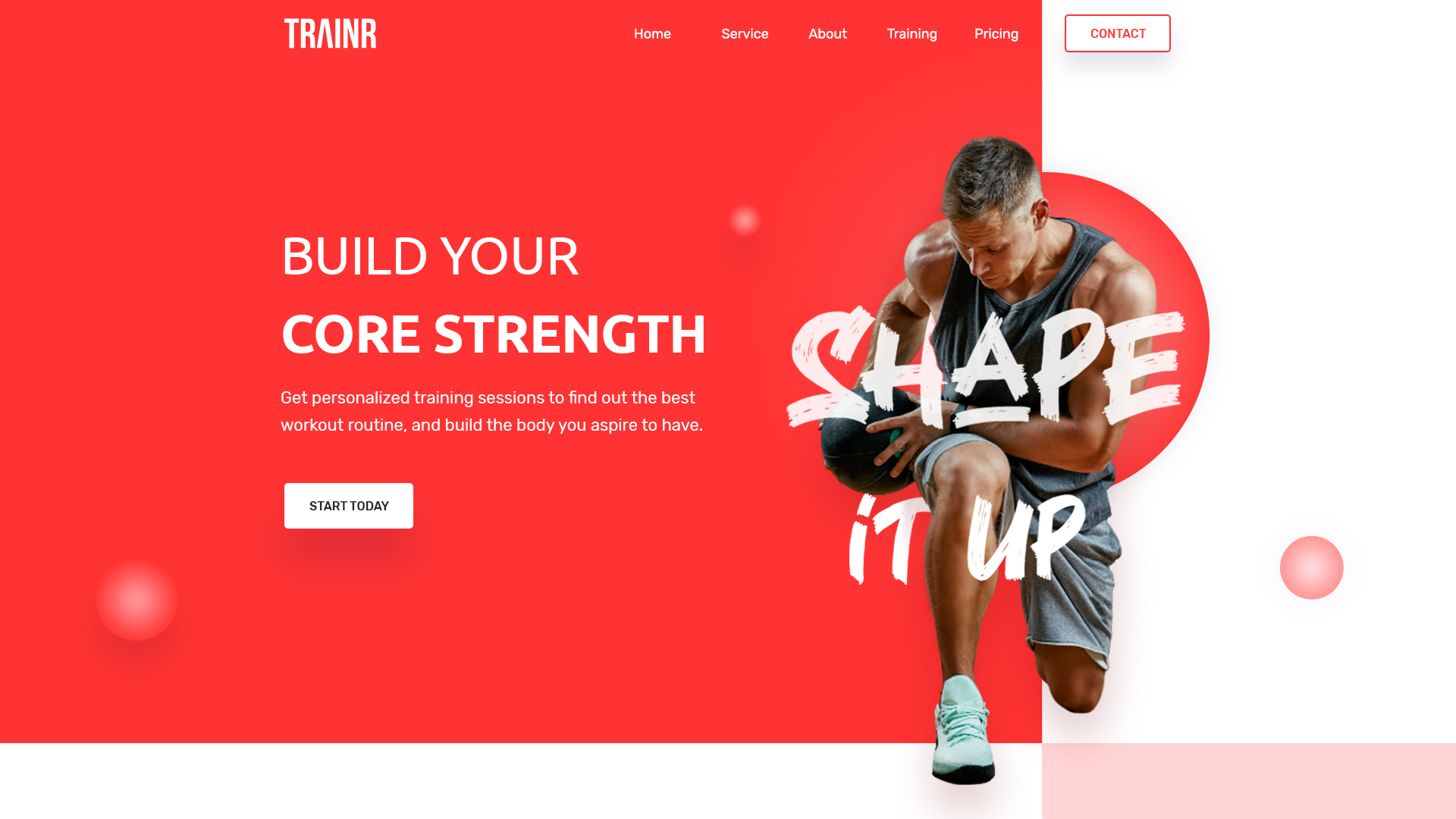 Fitness website Elementor