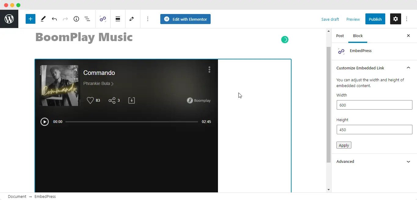 Embed BoomPlay Music In WordPress