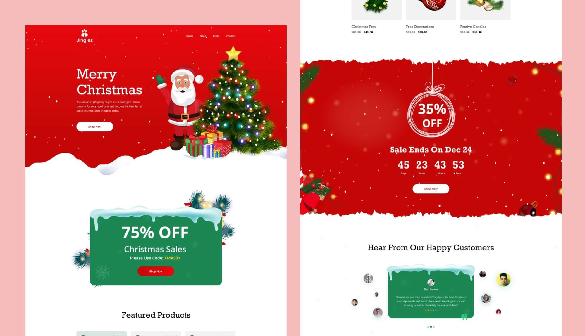 WordPress Christmas & New Year Templates For Elementor