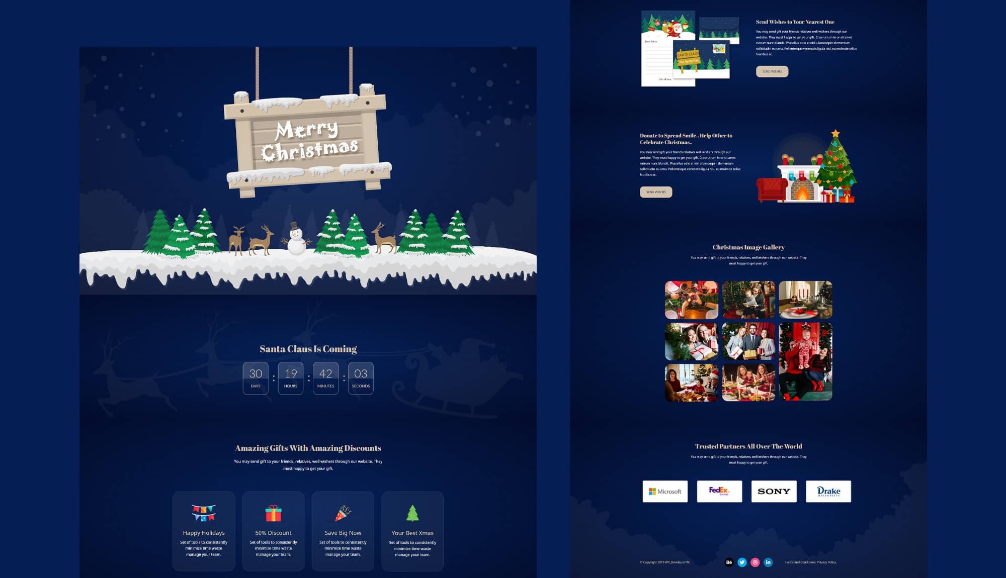 WordPress Christmas & New Year Templates For Elementor