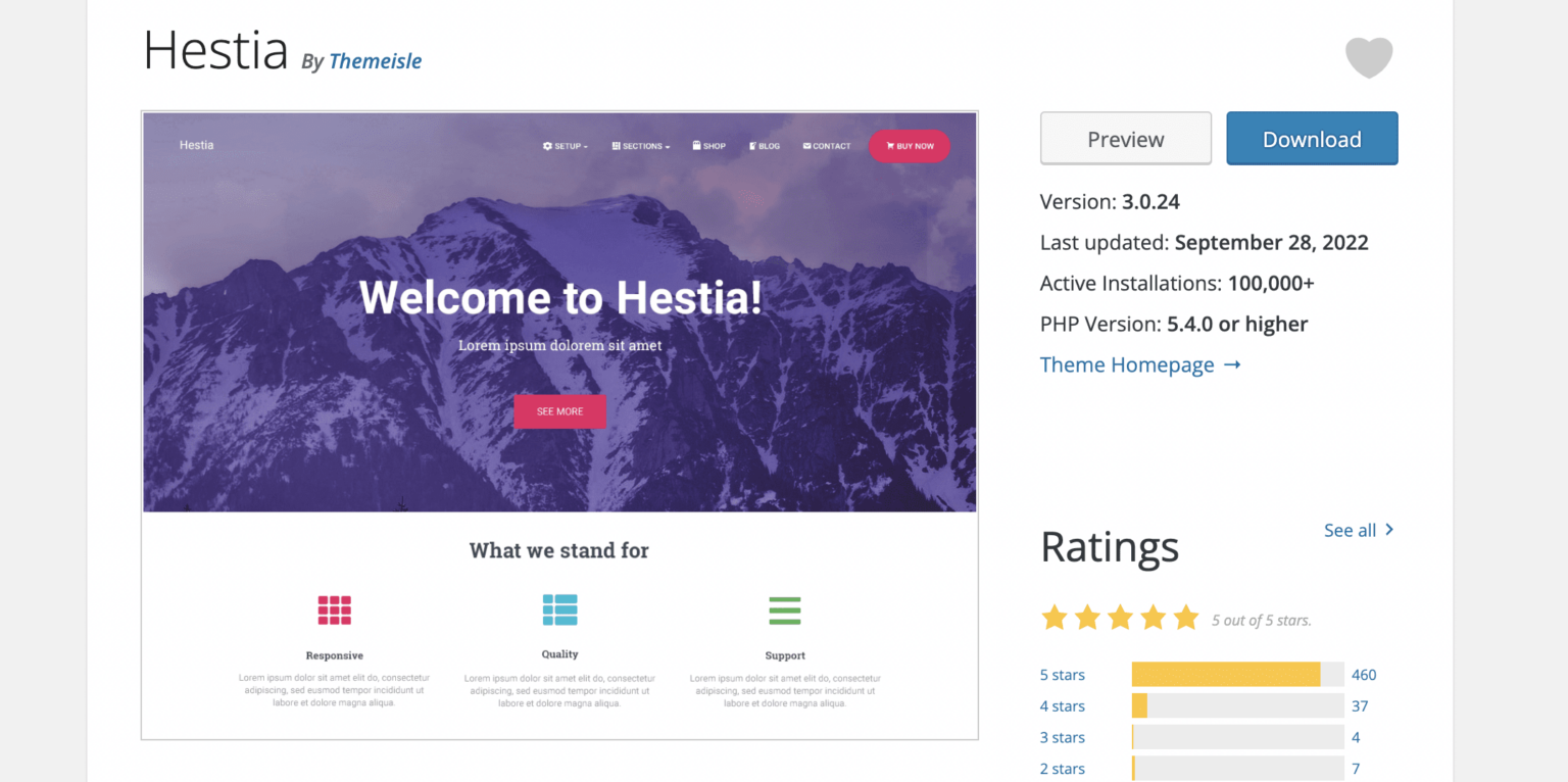 Wordpress рейтинг. Hestia WORDPRESS.