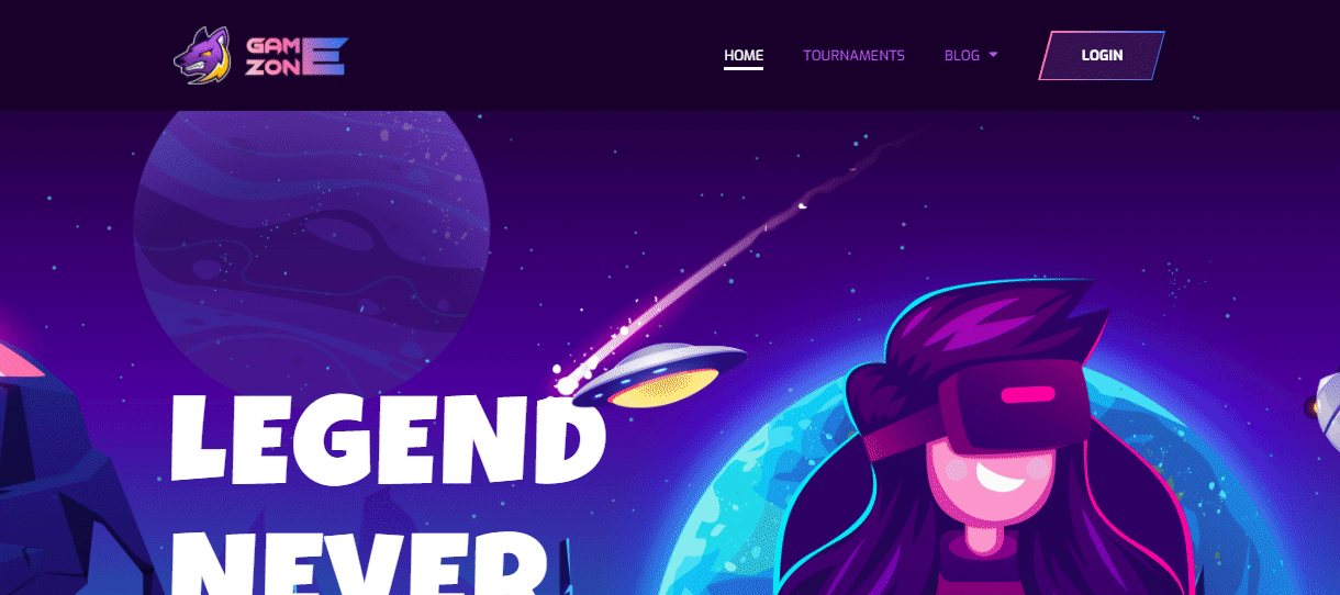 Gaming Website Template Elementor