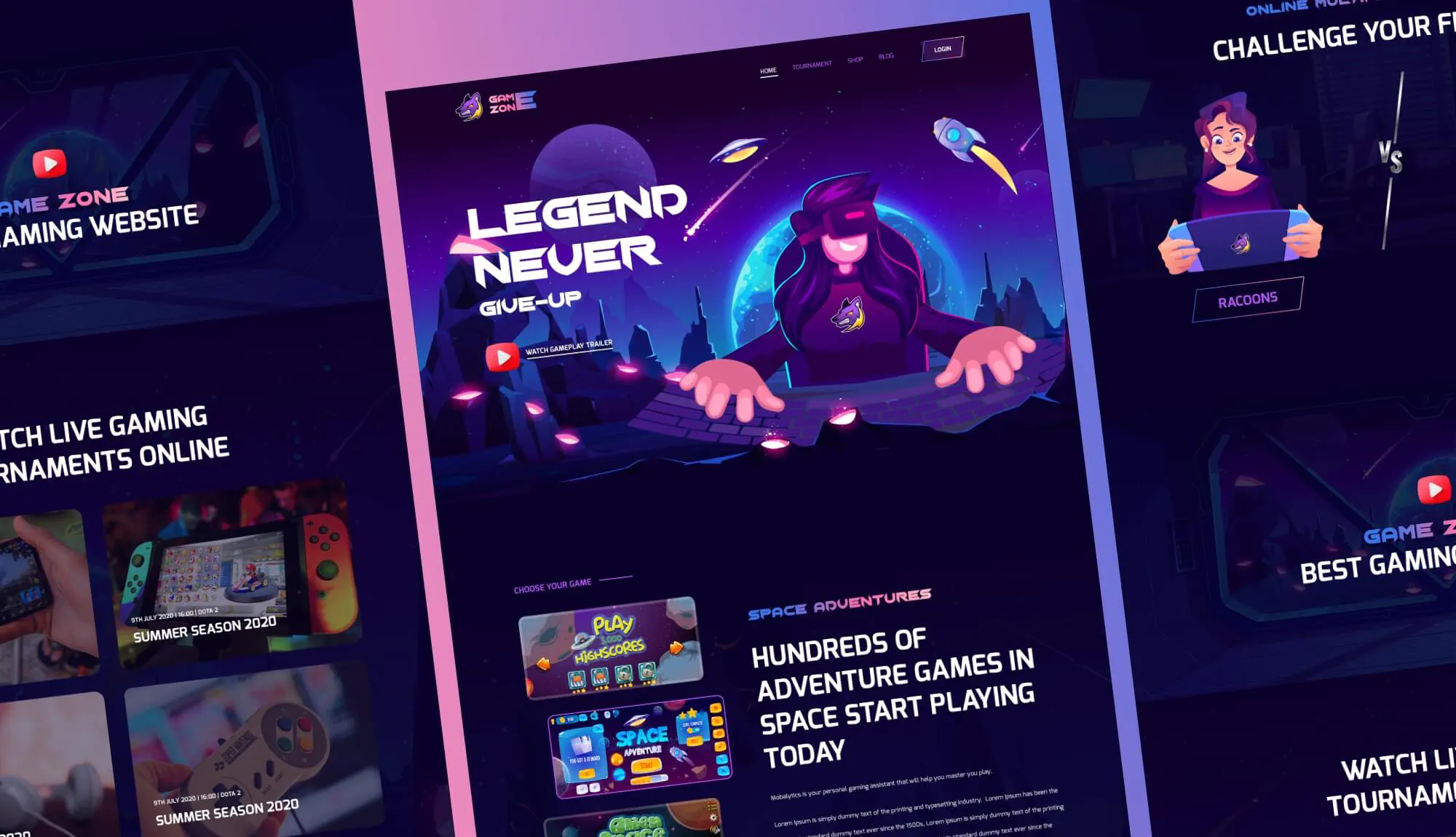 Gaming Website Template Elementor