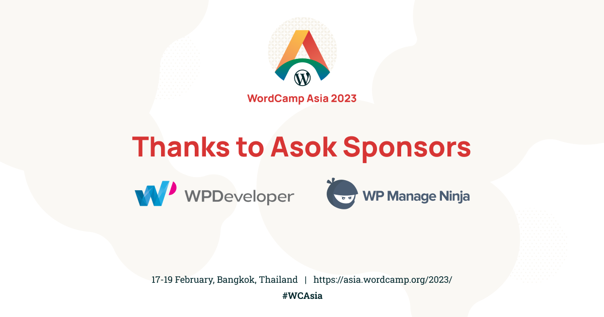 WordCamp Asia Asok Sponsor WPDeveloper