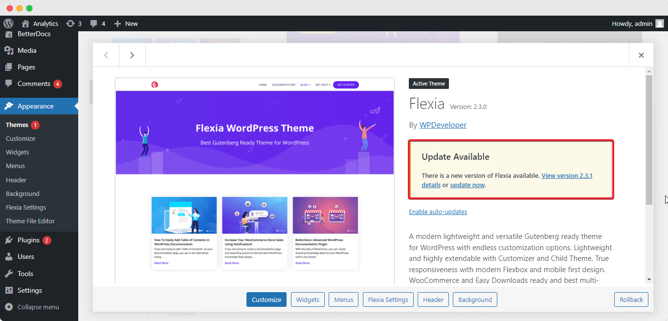 Update WordPress Theme