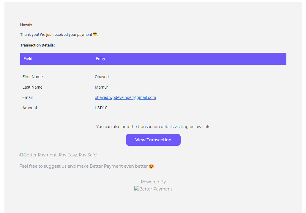 Set up Customer Email contents in Better Payment

