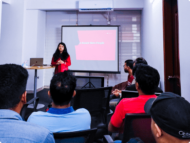 Our CMO, Afshana Diya Delivering Her Speach In Elementor Meetup