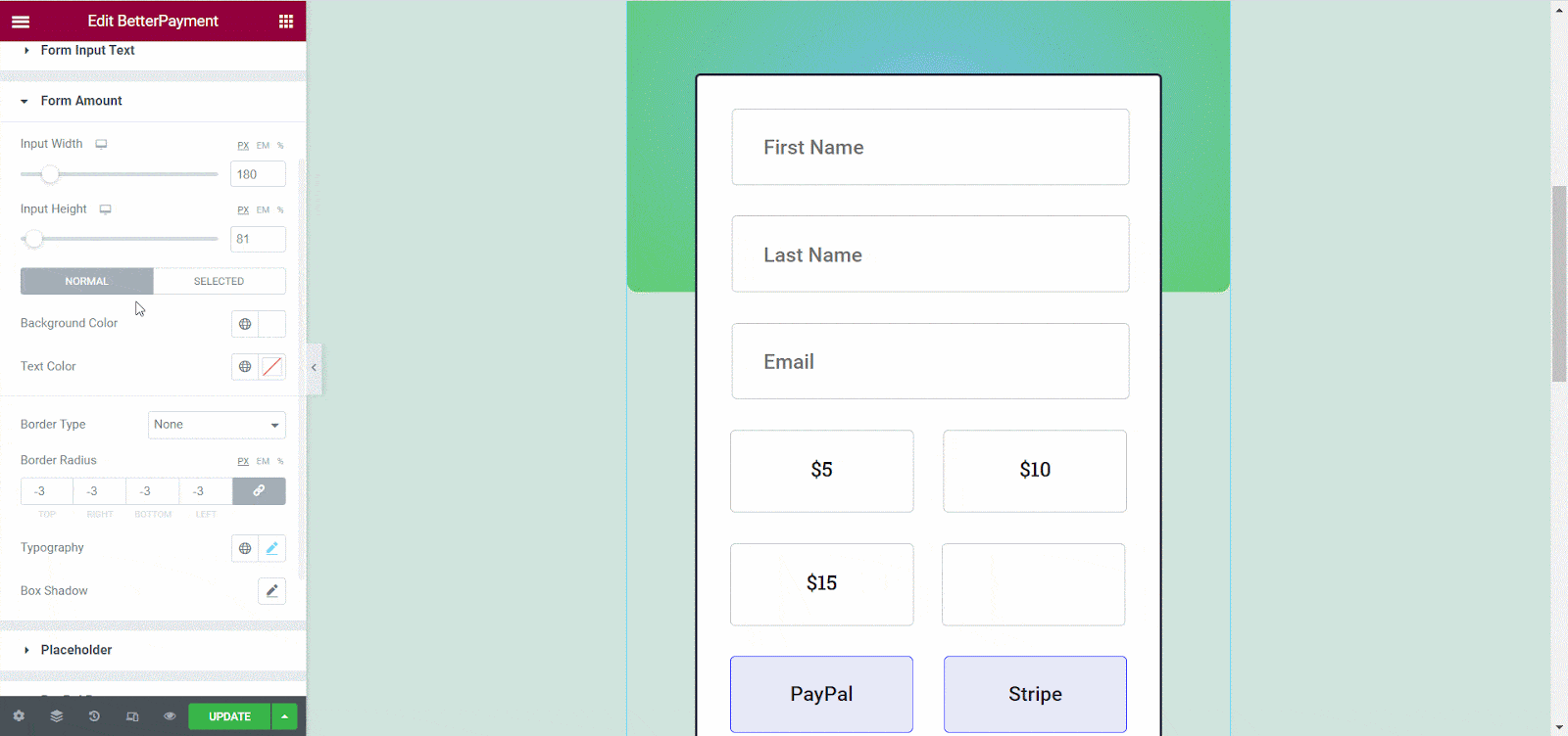 Style Payment Form In Elementor Style Payment Form In Elementor