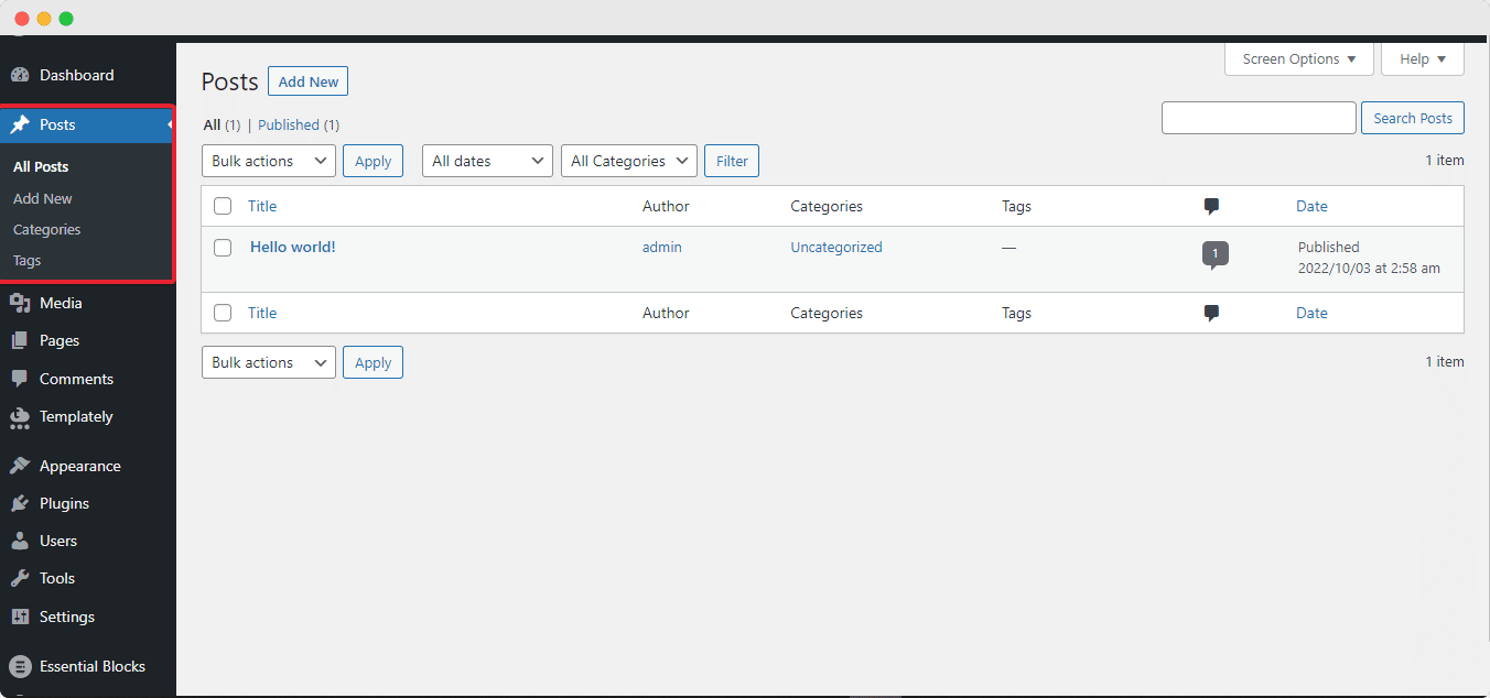 WordPress Custom Taxonomies