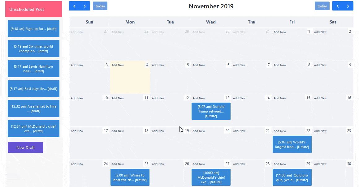 Schedule Content