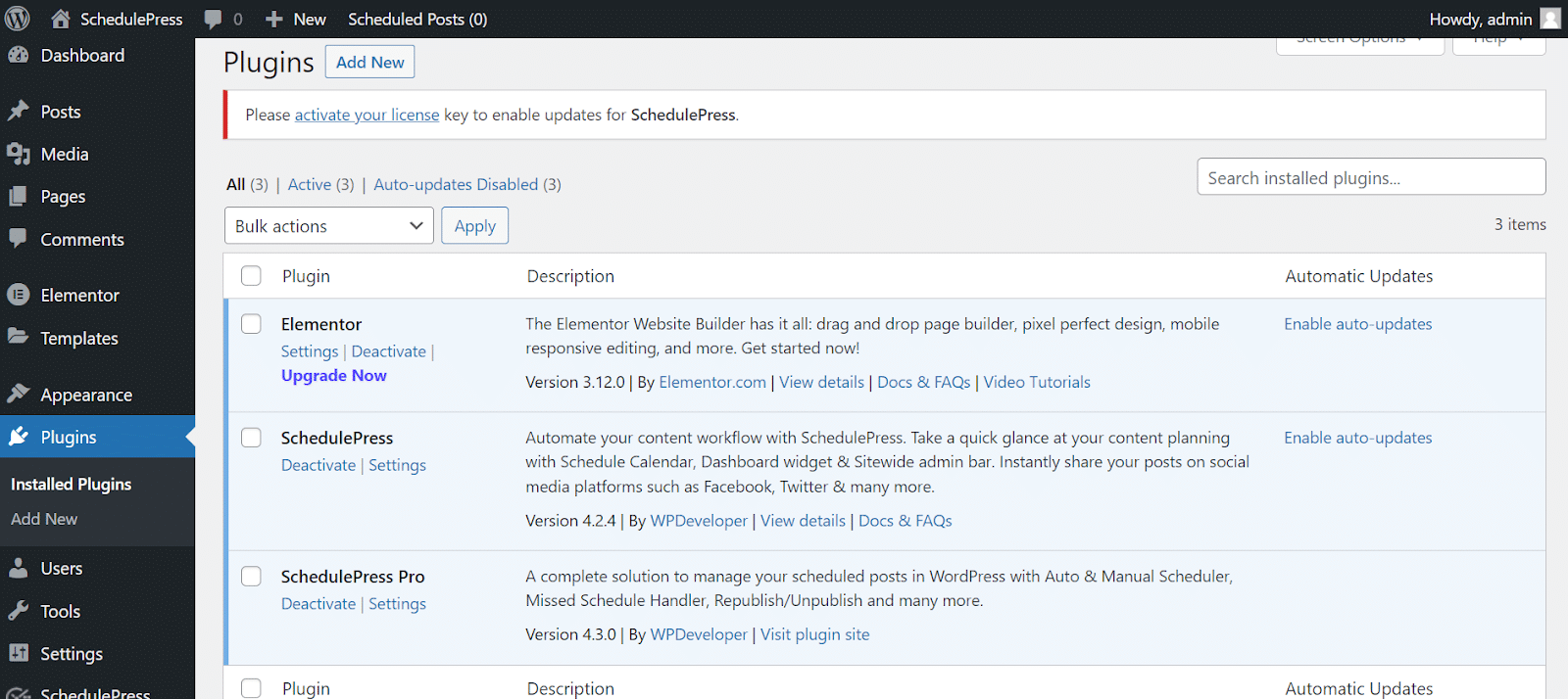 Advanced Schedule in Elementor