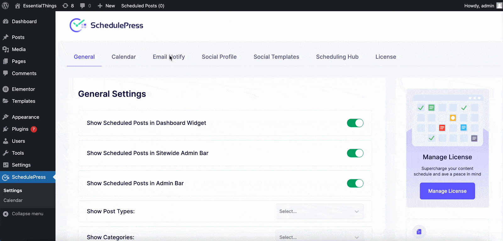 install and set up SchedulePress