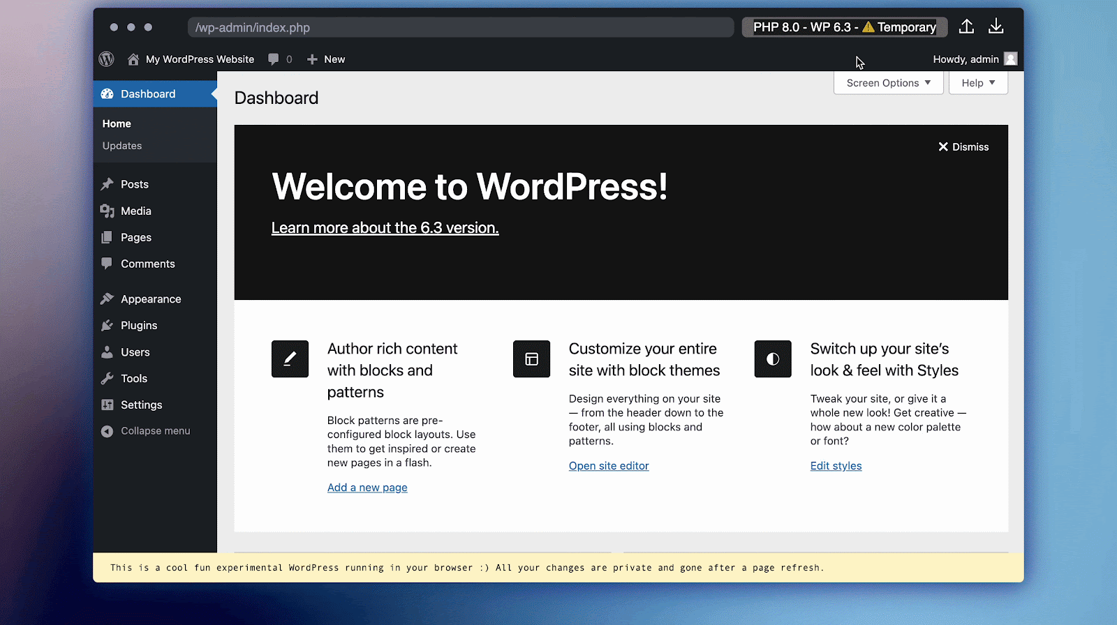 WordPress Playground: