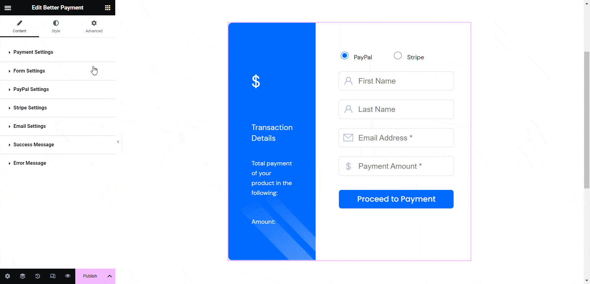 Configure Form Settings In Better Payment