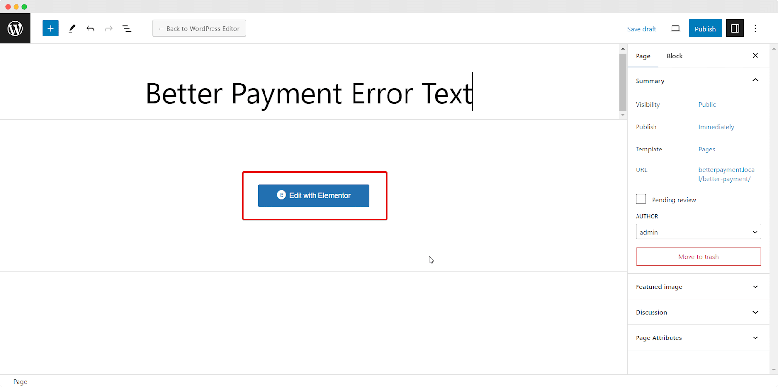 Set Up An Error Message