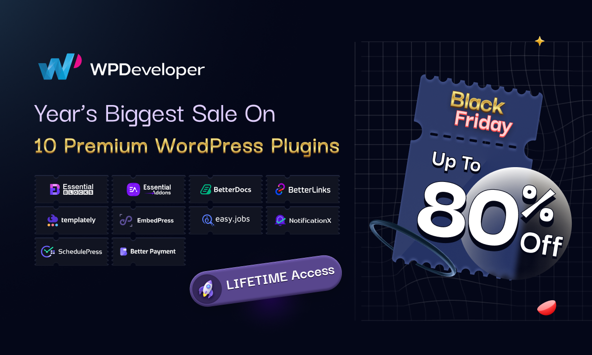 WPDeveloper best WordPress Black Friday Deals