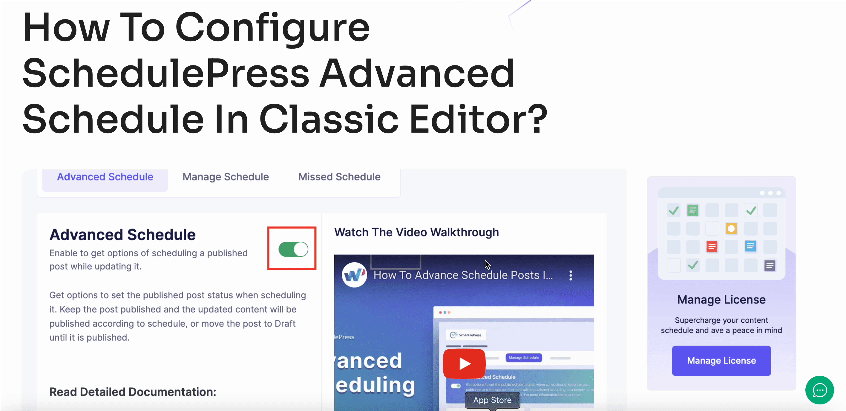 How to Configure SchedulePress Advanced Schedule in Classic Editor? 1