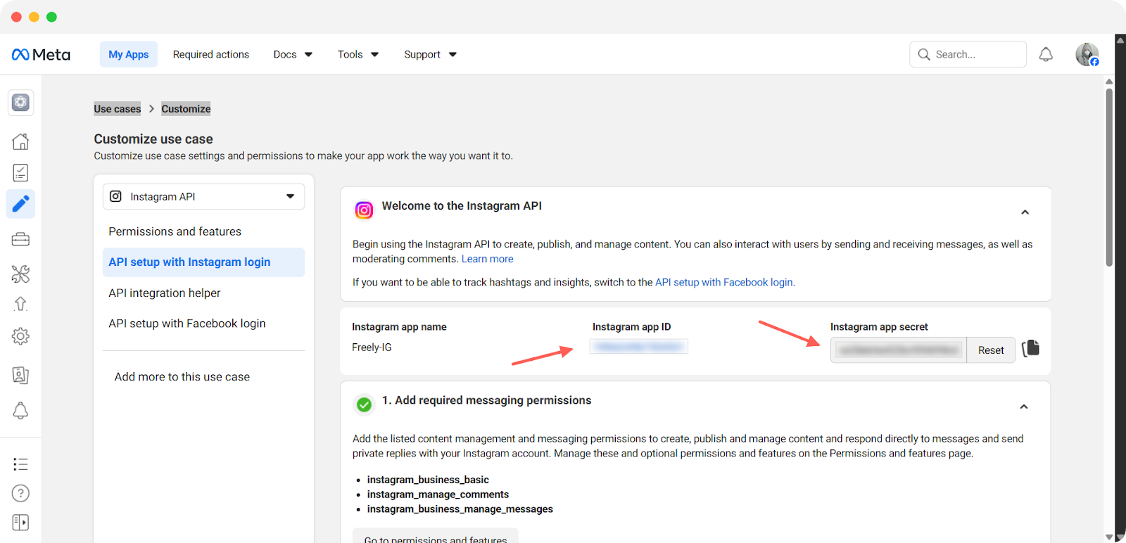 API Setup with Instagram Login