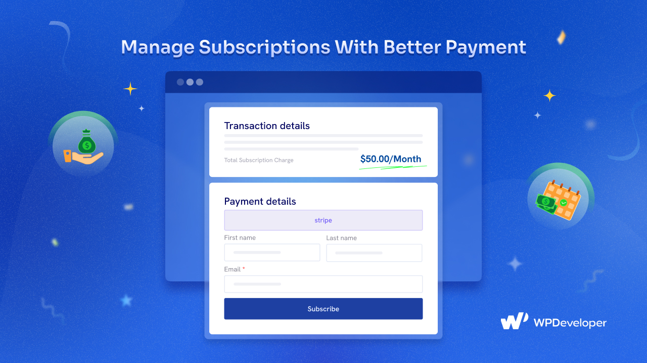 stripe subscription in Better Payment