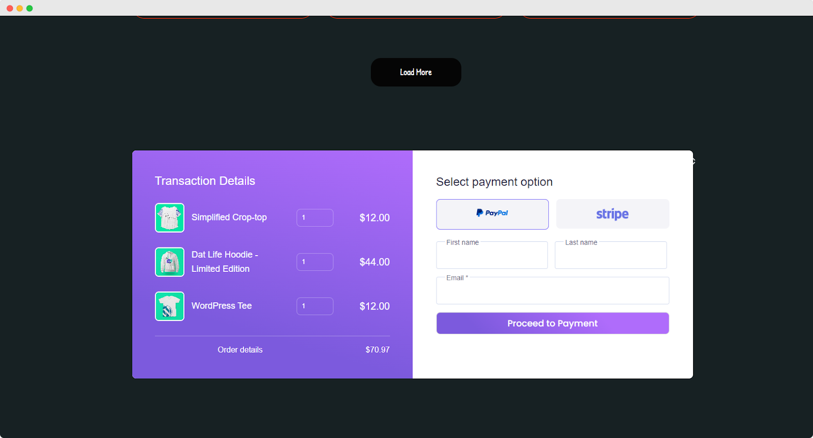 WooCommerce product payment