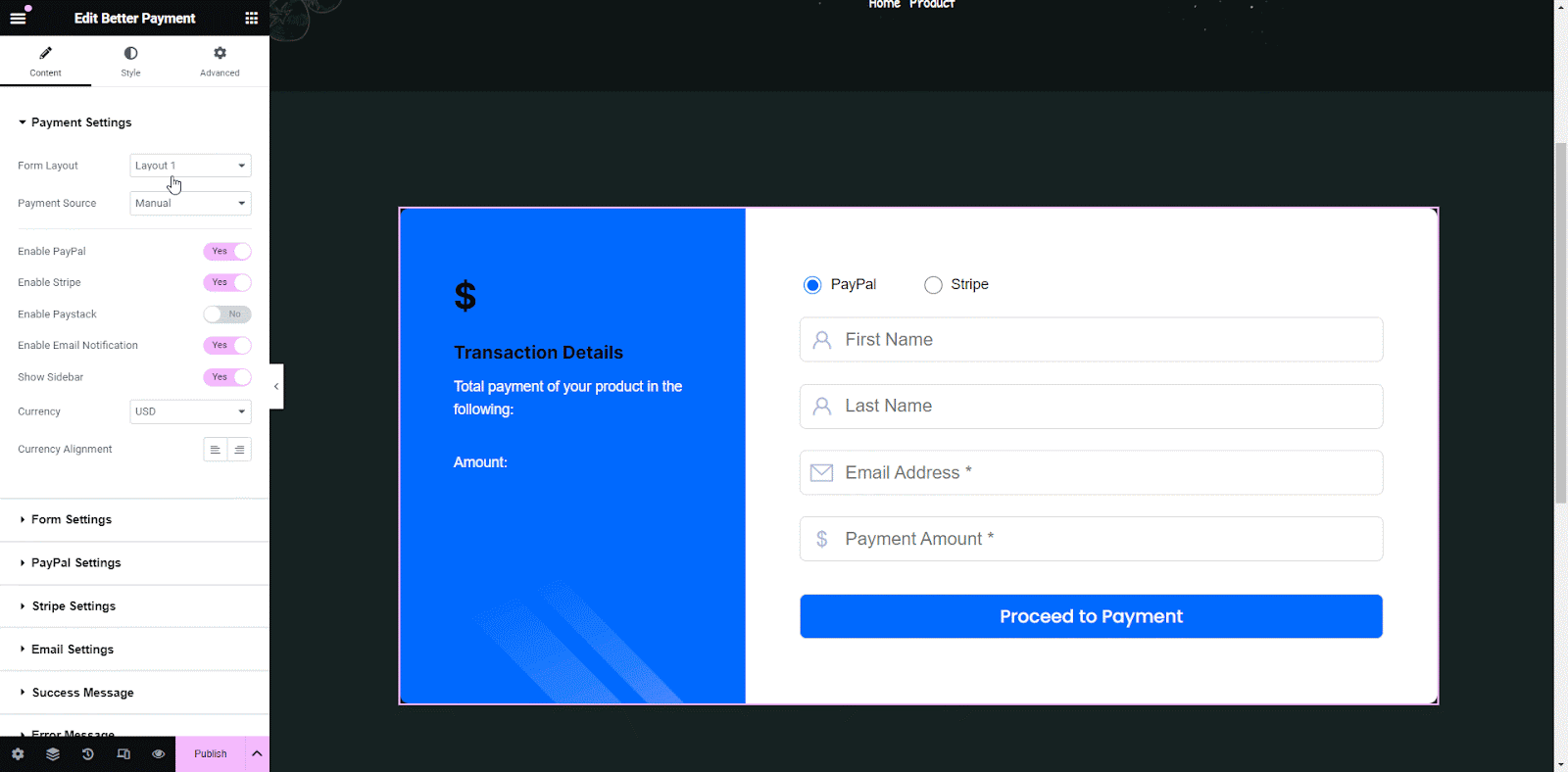 WooCommerce product payment