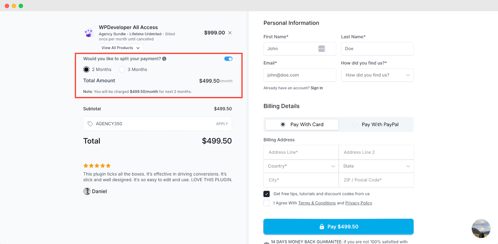 split payment