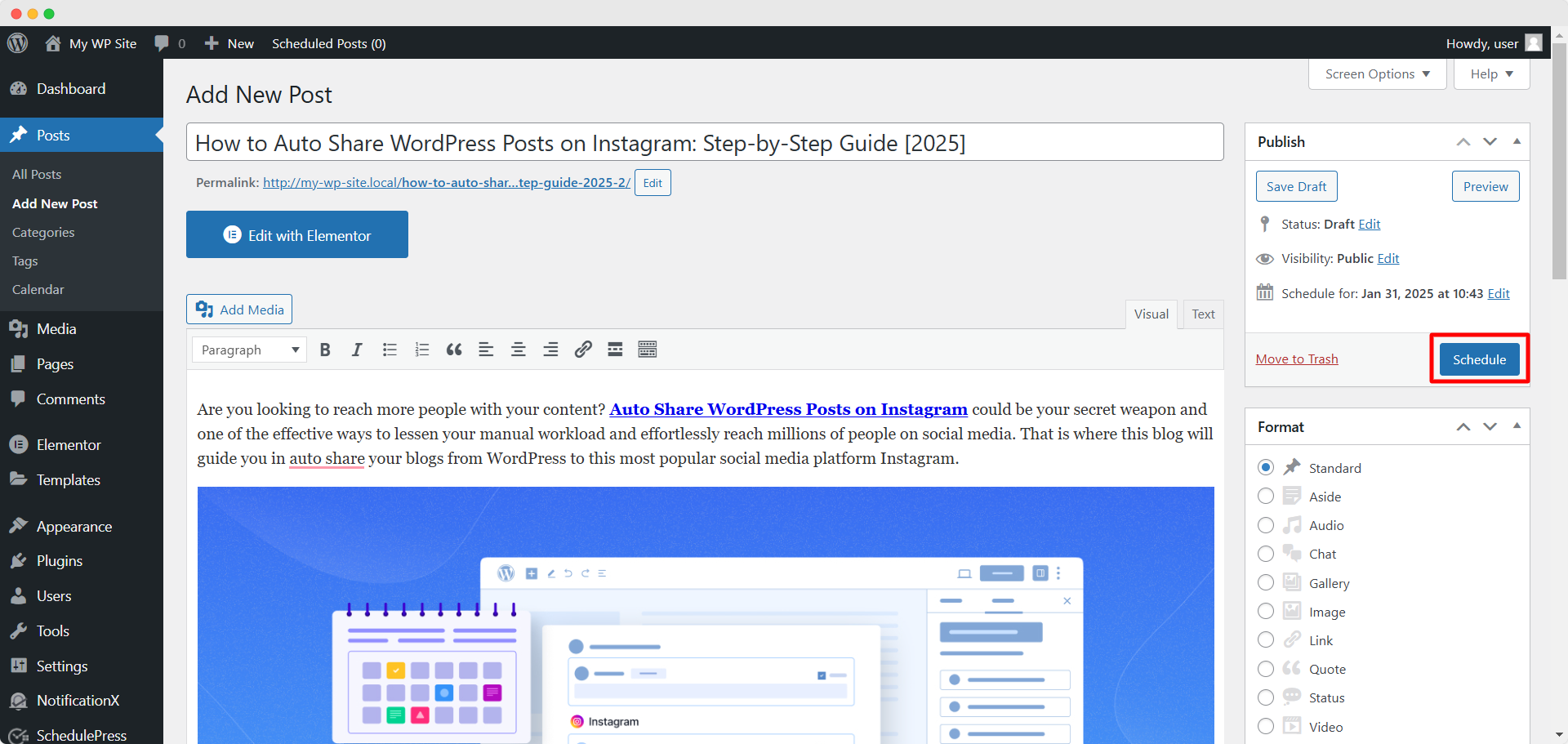 Step 2: Use Enhanced Post Publishing and Sharing Options - For Classic Editor 2