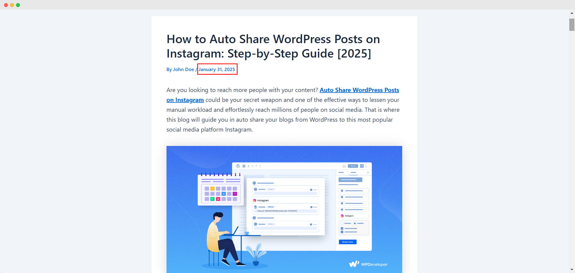 How to Configure Enhanced Post Publishing and Sharing Options in SchedulePress? - Final Outcome