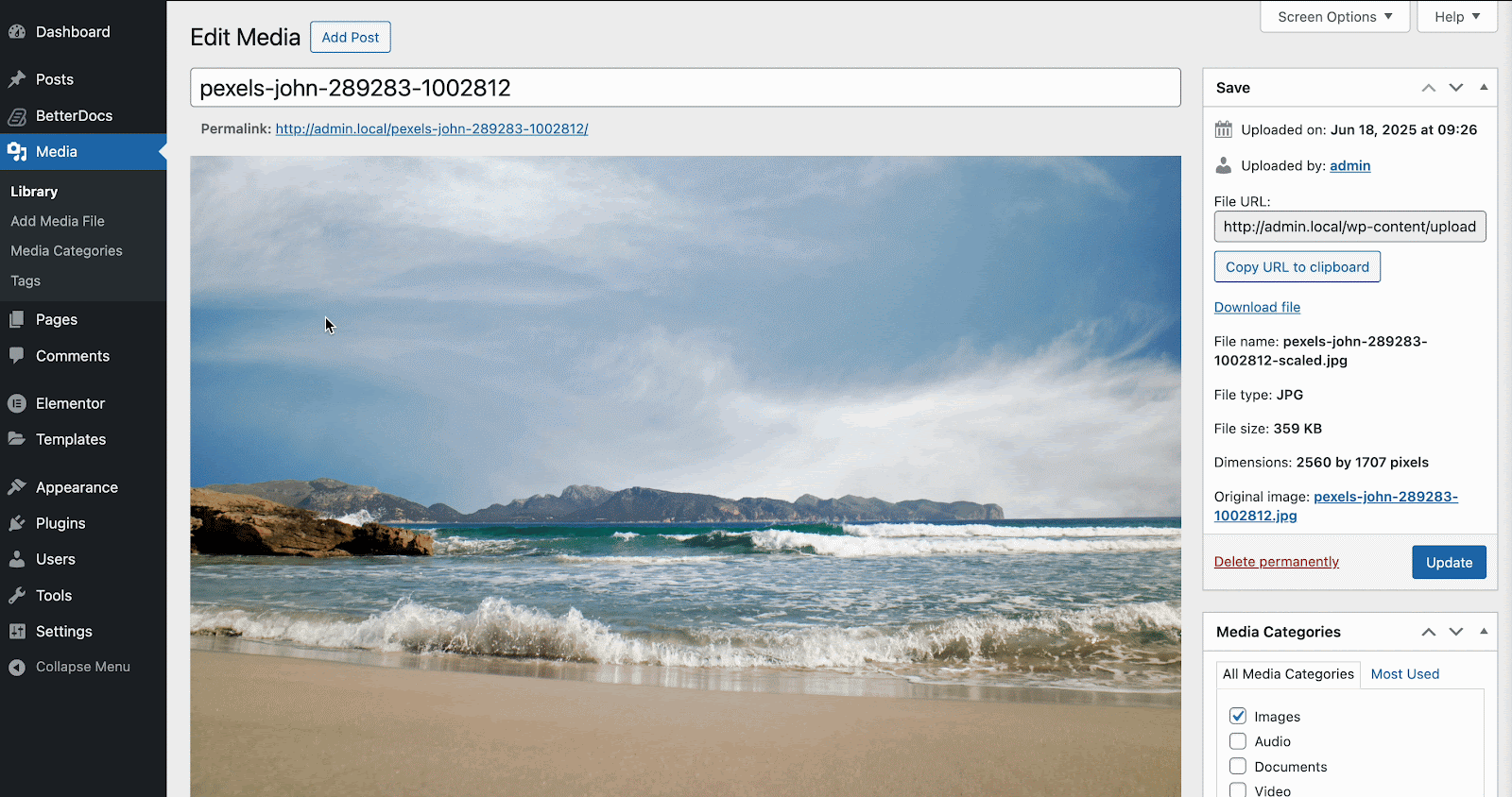WordPress Media Library WordPress Media Library