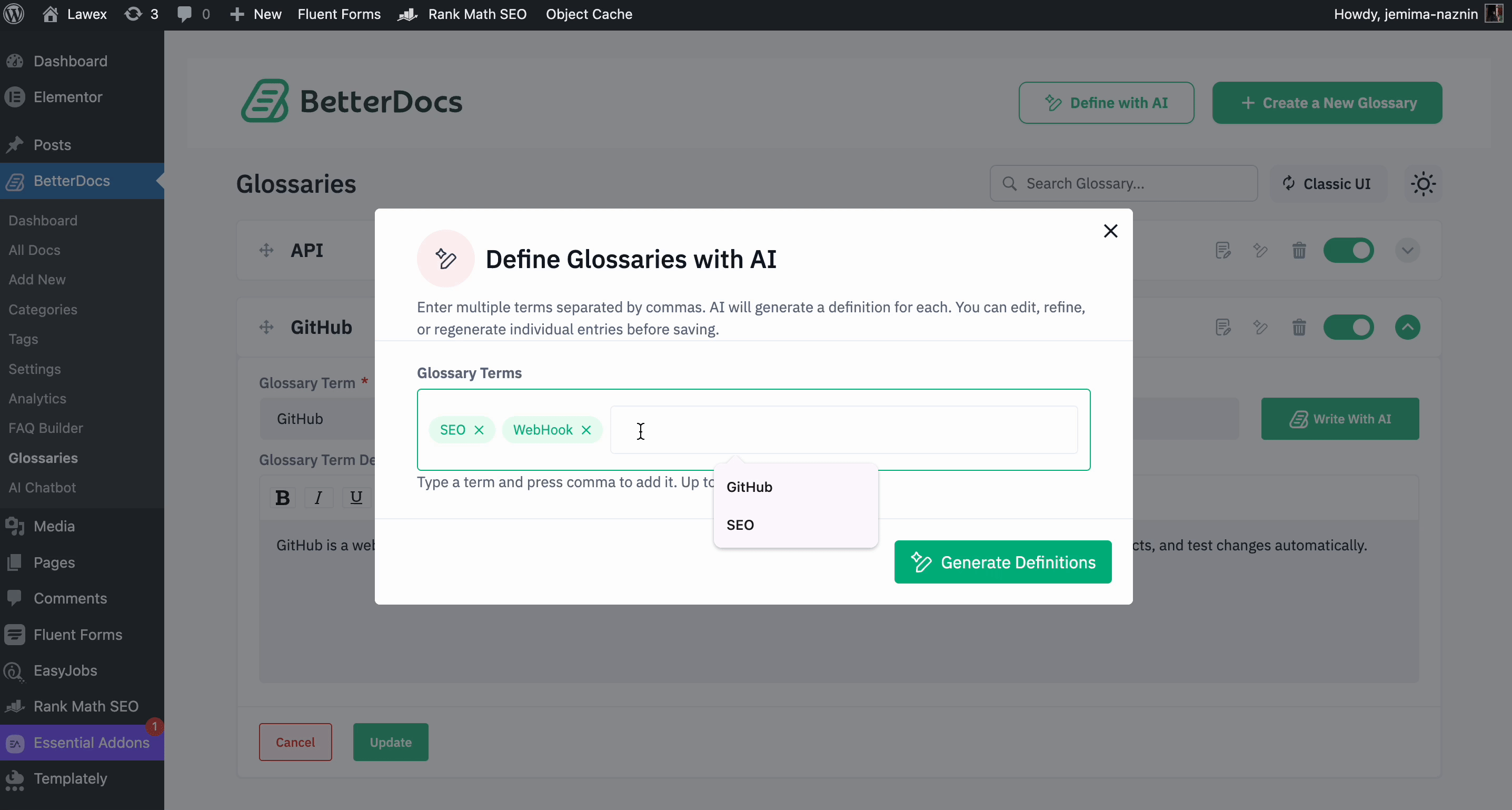 Boost Productivity with AI: The Best Workflow Automation Tools for WordPress - WPDeveloper Define Key Terms Automatically with AI Glossaries