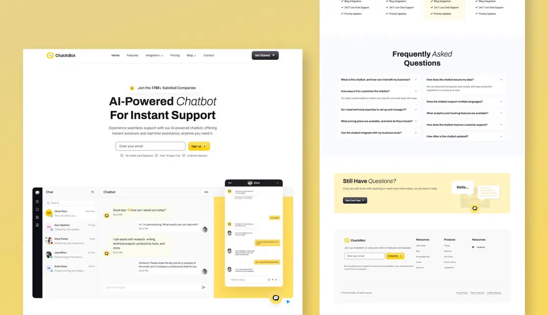AI Chatbot Website Template AI Chatbot Website Template