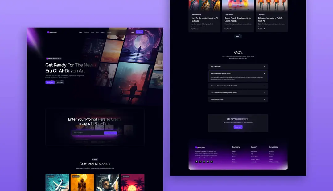 AI Photo Creation Website Template AI Photo Creation Website Template
