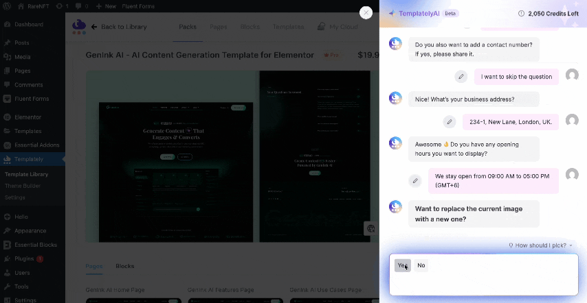 Build with Templately AI