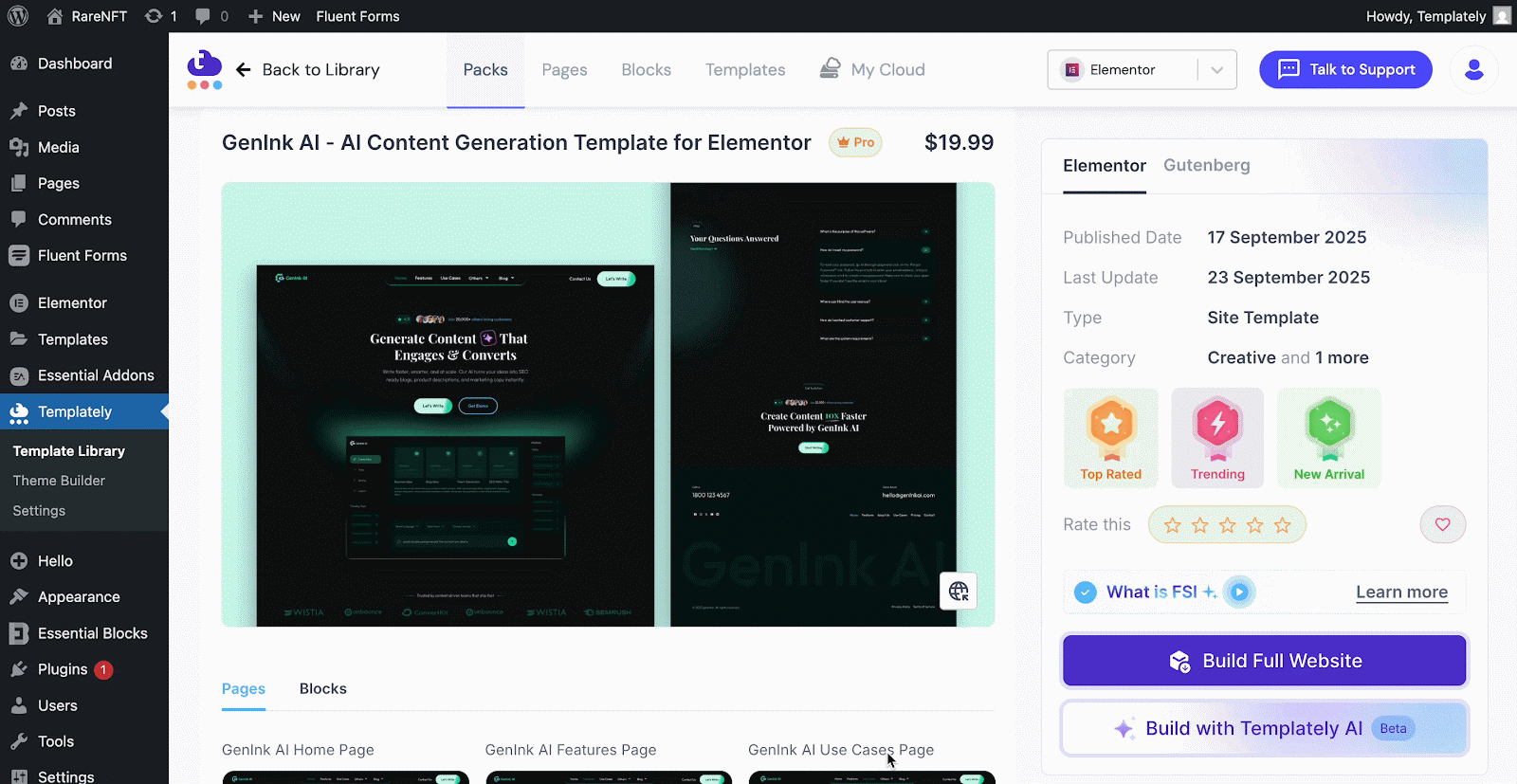 Build with Templately AI