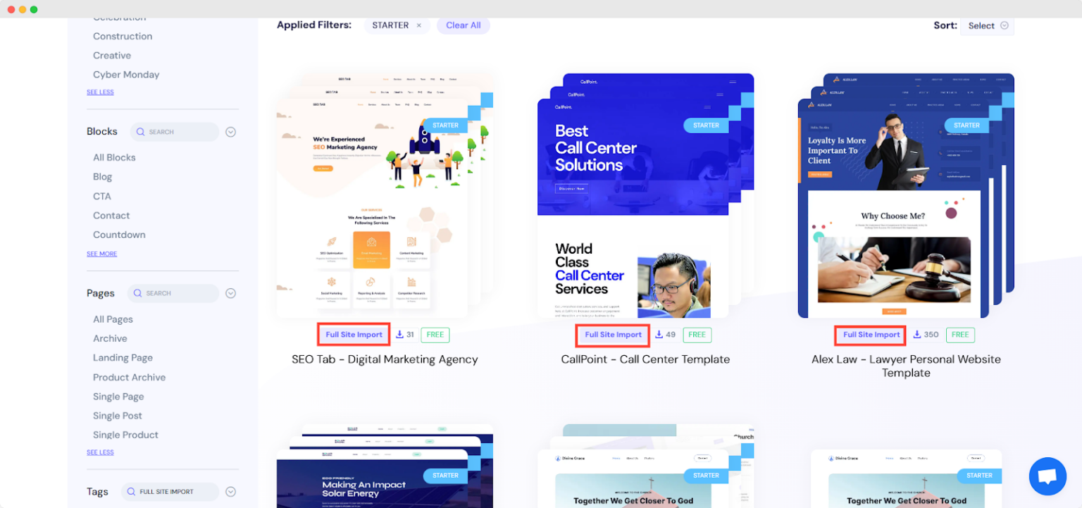 WordPress Templates Library Of Templately