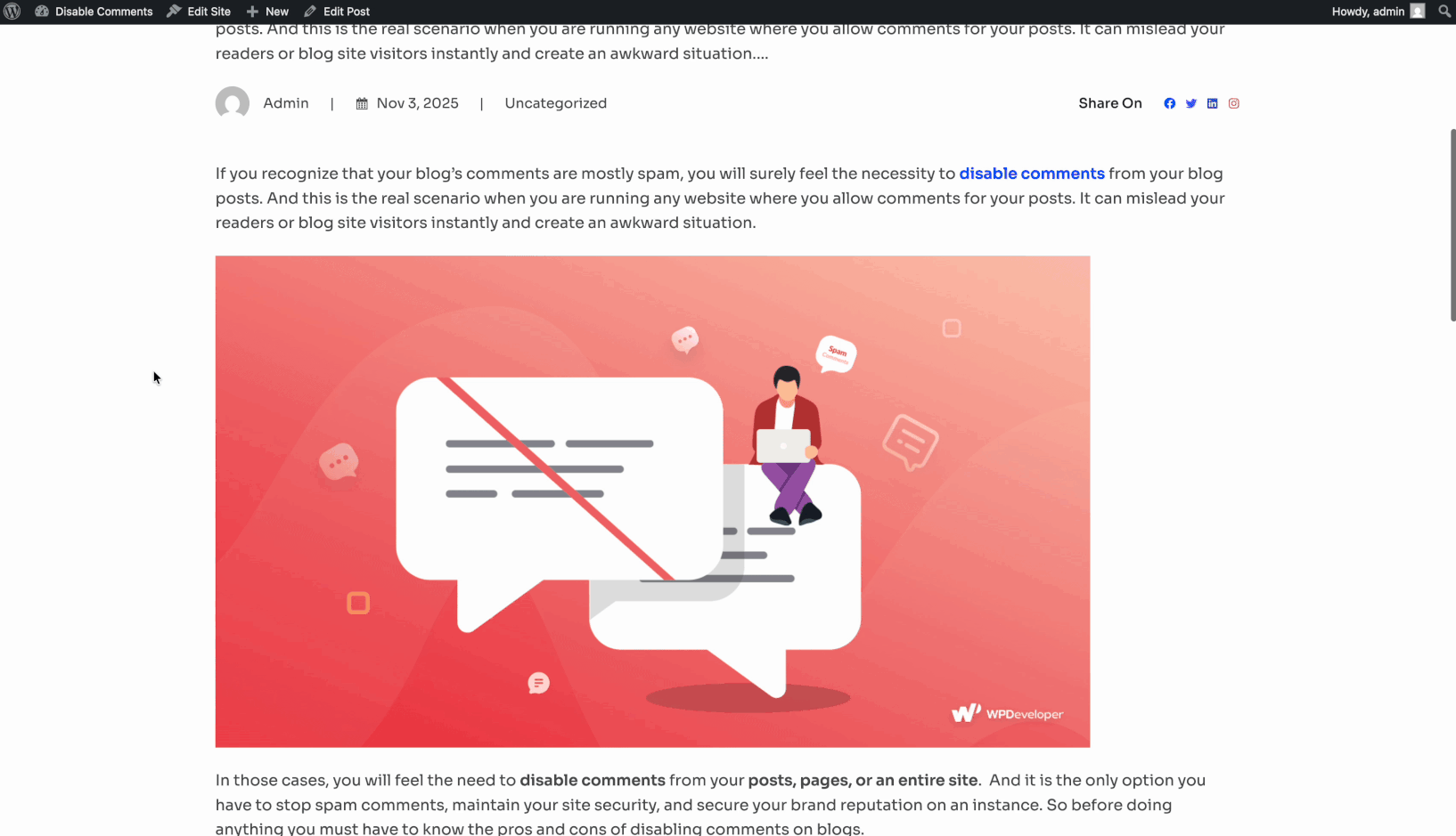 Show Existing Comments