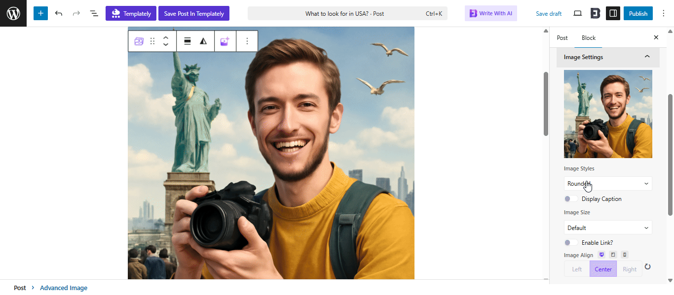 Step-by-Step Guide to Create And Edit Image with AI in Gutenberg Editor - WPDeveloper Customize AI Image