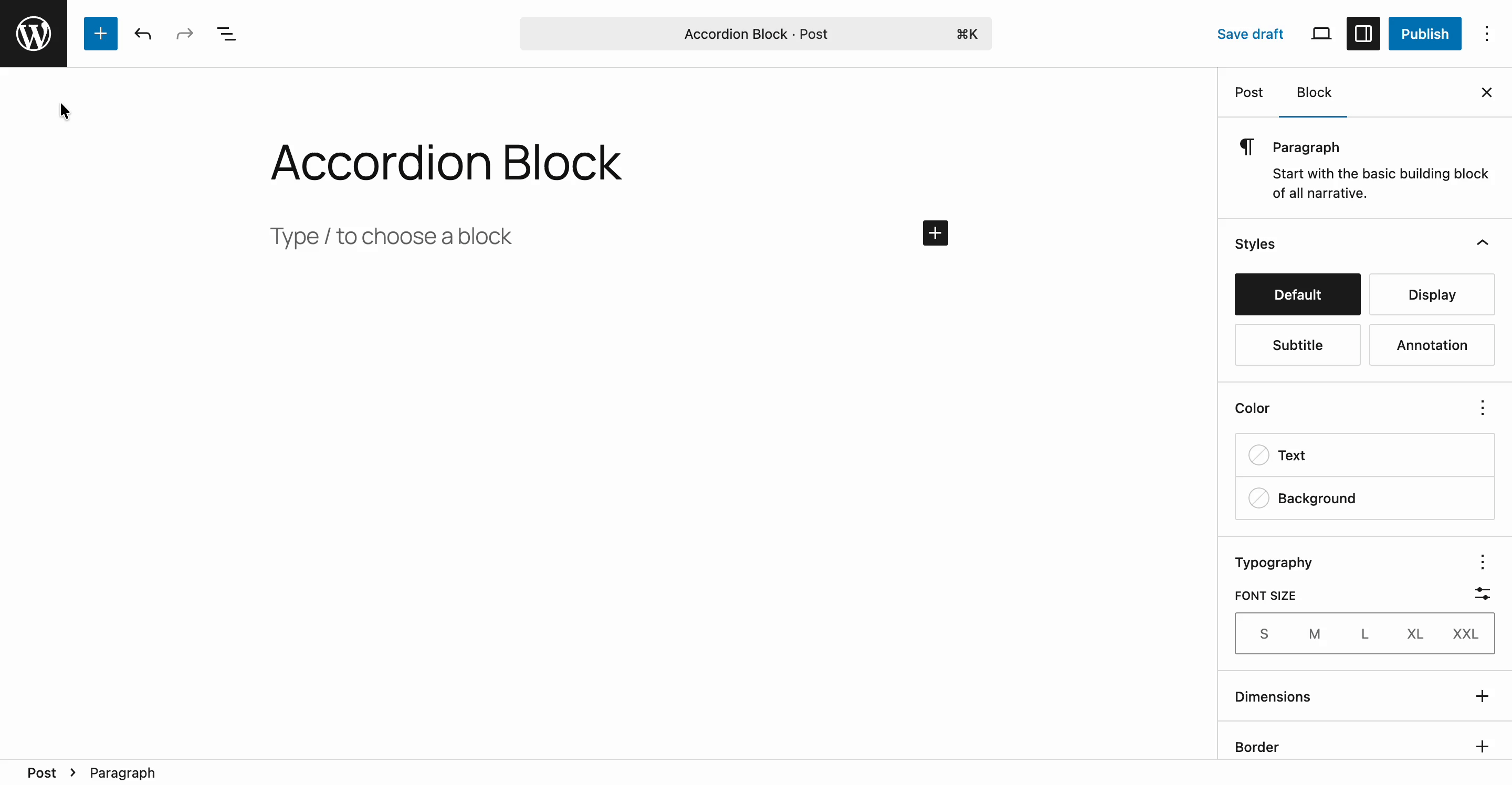 Accordion Block WordPress 6.9