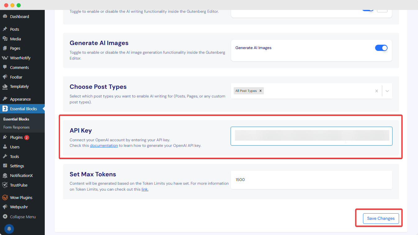Step-by-Step Guide to Create And Edit Image with AI in Gutenberg Editor - WPDeveloper API Key in EB