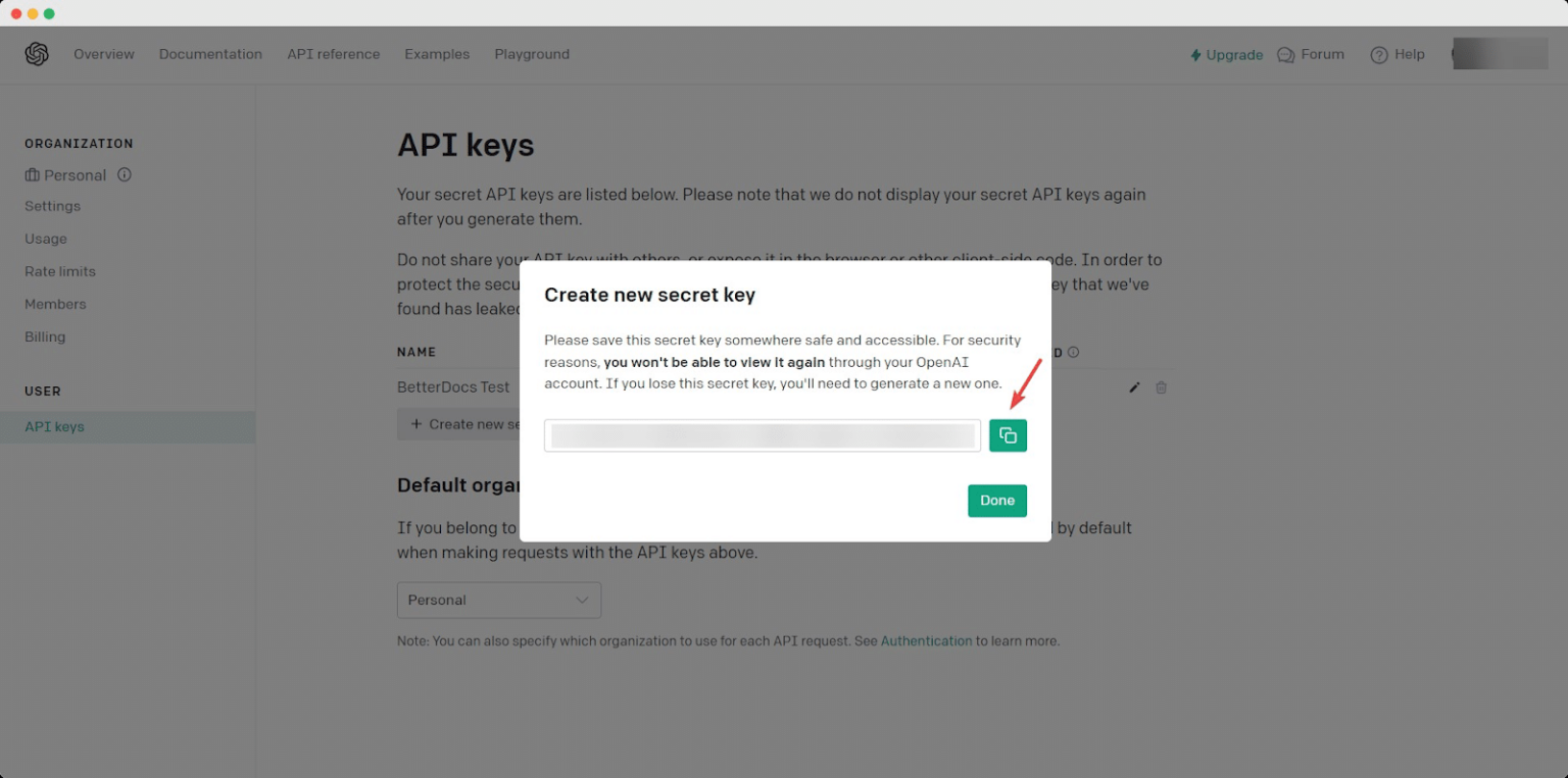 Step-by-Step Guide to Create And Edit Image with AI in Gutenberg Editor - WPDeveloper Create and Copy the Key