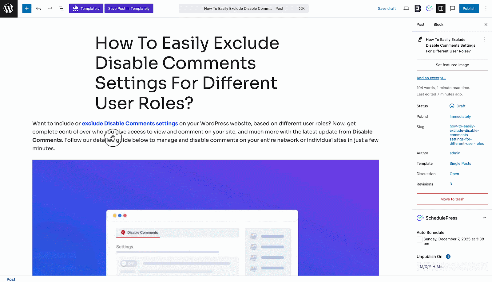 Enable Certain Comment Types