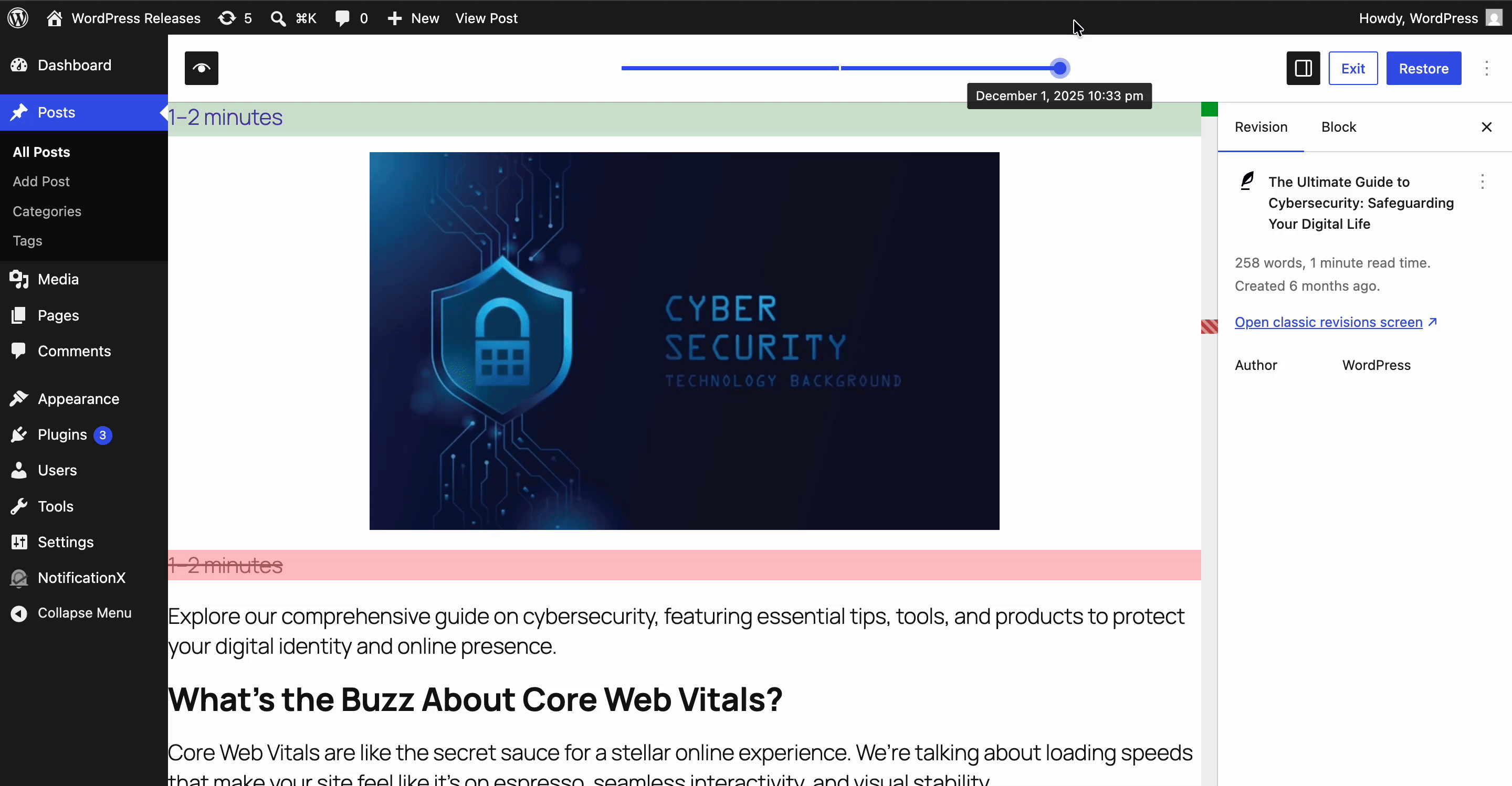 What’s Inside WordPress 7.0 “Armstrong”: AI Integration, Modernized Dashboard And More - WPDeveloper Visual Revisions