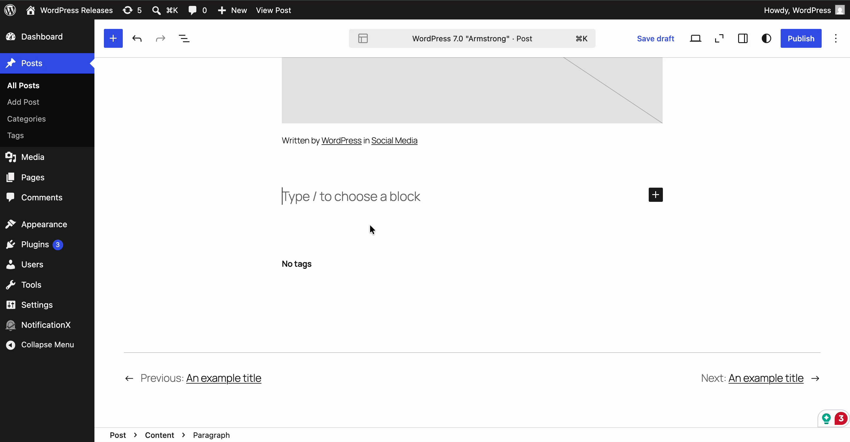 What’s Inside WordPress 7.0 “Armstrong”: AI Integration, Modernized Dashboard And More - WPDeveloper Icon Block