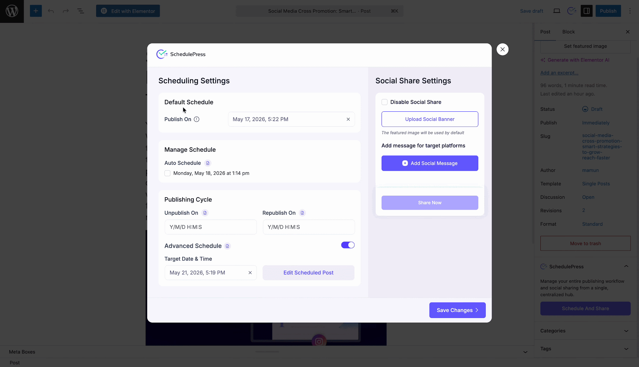 How to Manage Content with the Schedule And Share Board in SchedulePress? - WPDeveloper Schedule and Share Board