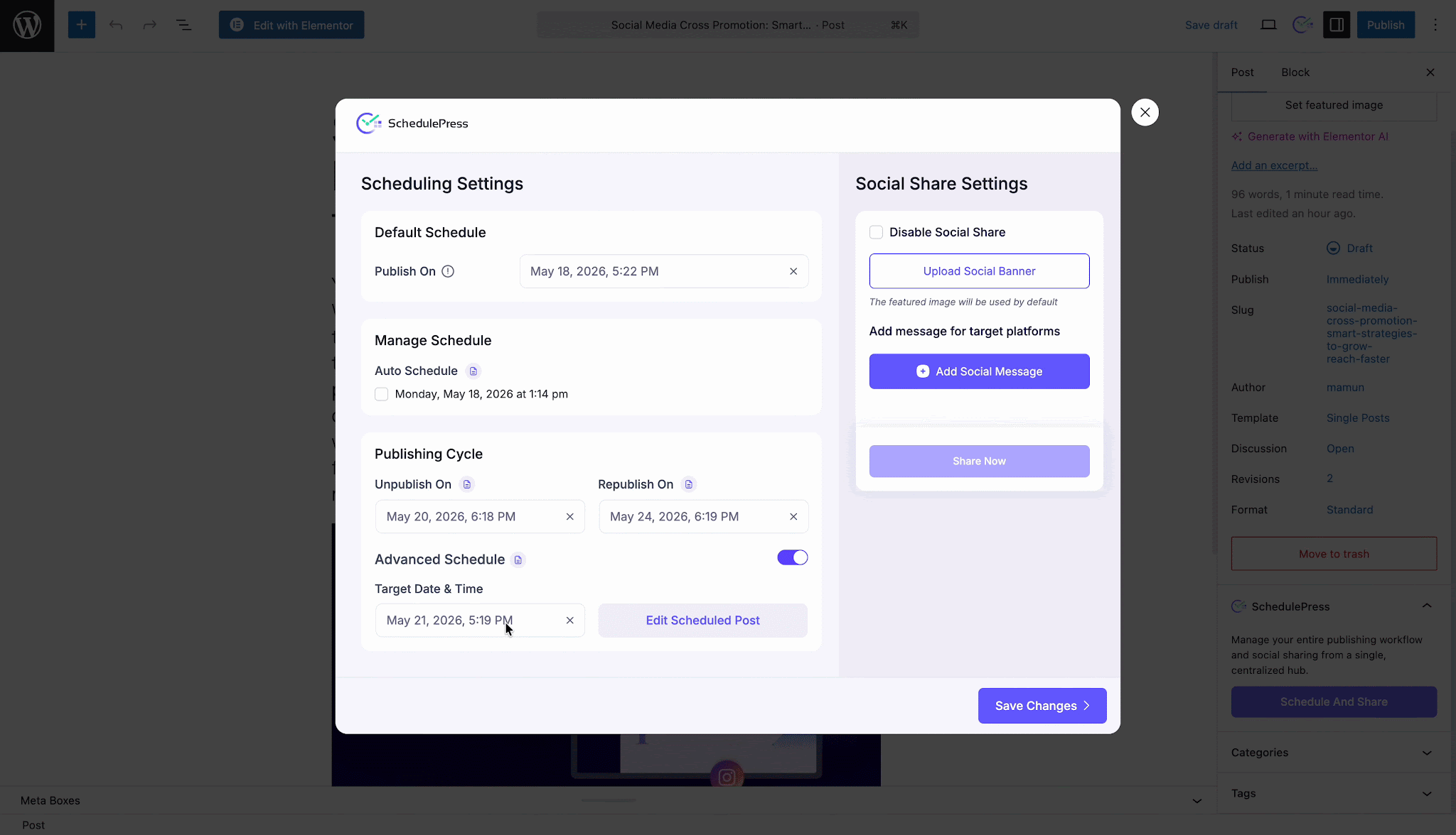 How to Manage Content with the Schedule And Share Board in SchedulePress? - WPDeveloper Schedule and Share Board